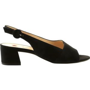 Sandaal 'Joy' - Effen - Leer - Suède - Blokhak - Open Toe - Verstelbare Riemen