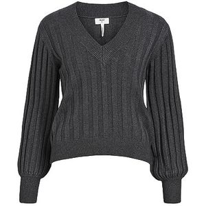 Object OBJALICE L/S V-hals gebreide trui NOOS, dark grey melange, XS