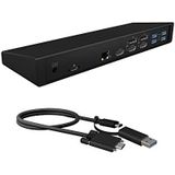 ICY BOX USB-C docking station (14-in-1) voor 3 monitoren (3x HDMI & 2x DP), 5K 30Hz | 4K 60Hz, 6-voudige USB 3.0 HUB, 60W Power Delivery, Gigabit Ethernet, Audio, IB-DK2244AC
