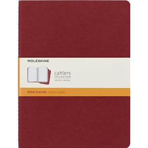 Moleskine Cahier Pocket Ruled Red Cover XL. Set van 3 stuks