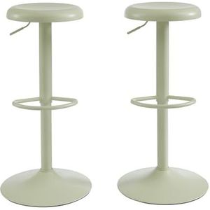 BAÏTA Set van 2 Holy krukken van mat crèmekleurig metaal