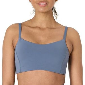 Amazon Essentials Dames Active FormFlex Boterachtige Zachte Lichte Ondersteuning Sweetheart Neck Yoga Sportbeha, Grijs, S