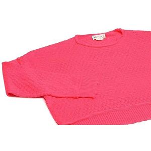 ebeeza Dames gebreide trui met ronde hals en honingraataromatroon Pink maat XS/S, roze, XS