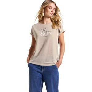 Imprimétops - Moonstone Sand - Regular Fit - Ronde Hals - Korte Mouwen