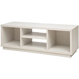 Iris Ohyama, TV meubel met open planken / TV meubel voor 55 inch TV, Massief hout, Kantoor, Woonkamer - TV Cabinet Standard - OTS-125S - Witte eik