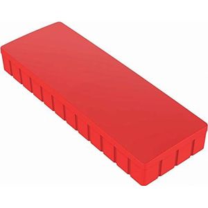 Magneet mollsolid, rechthoekig, onbreekbaar kunststof, 1 kg hechtkracht, 54 x 19 x 9 mm, 10 stuks rood