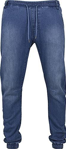 Urban Classics Gebreide denim joggingbroek voor heren, blauw (Blue Washed 799)., M