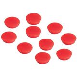 FRANKEN Magneten, zelfklevende magneten, rond, 32 mm, 10 stuks, rood, HM30 01