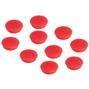 FRANKEN Magneten, zelfklevende magneten, rond, 32 mm, 10 stuks, rood, HM30 01