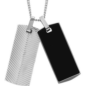 Fossil Harlow Linear Texture Zwarte Onyx Schakelketting voor Heren, JF04565040