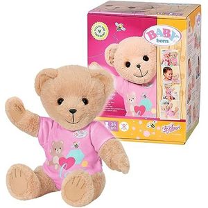 BABY born Zapf Creation 835586 Roze beer met roze romper Teddybeerknuffel, beweegbare armen en benen, draaibaar hoofd, handwasbaar, met vriendschapsboek en stickervel