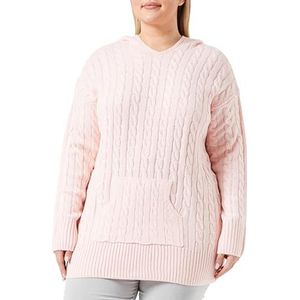 LIBBI Dames gebreide hoodie 12419378-LI01, roze, XL/XXL, roze, XL/XXL