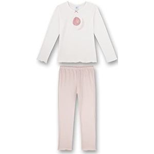Sanetta Meisjespyjama lang beige pyjamaset, wit pebble, 104 cm