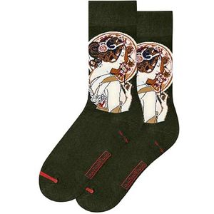 MuseARTa Sokken van katoen met het schilderij Primrose van de kunstenaar Alphonse Mucha in maat 36-40, AM-PR-10-36-40, blauw, 36-40