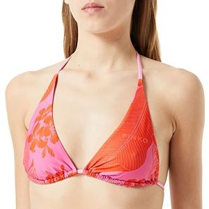 Pinko Vision Top bikini Tecno Jerse bovenstuk dames, Na0_Mult.Roze/Oranje, M