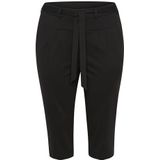 Kaffe - Curve Plus Size - Capri Broeken - Zwart - Slim Fit - High Waist