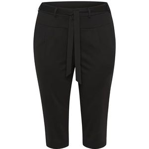 Kaffe - Curve Plus Size - Capri Broeken - Zwart - Slim Fit - High Waist