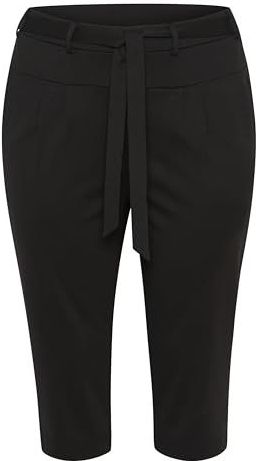 Kaffe - Curve Plus Size - Capri Broeken - Zwart - Slim Fit - High Waist