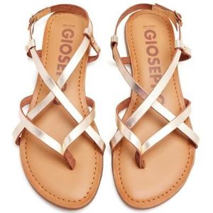 GIOSEPPO Lelex damessandalen in Romeinse stijl, wit, goudkleurig, 36 EU