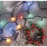EMOS Led-lichtsnoer, kleurrijk voor binnen en buiten, 20 m lange kerstlichtketting met 200 leds in bolvorm, 6 uur timerfunctie, voeding en transformator, voor feestjes, Kerstmis, decoratie