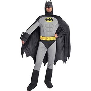 Ciao Batman Classic kostuumvermomming voor volwassenen, officieel DC Comics (maat XL) met gevoerde spieren