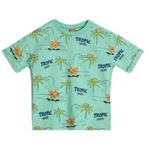 Koton Babyboys Crew Neck Short Sleeve Dinosaurus bedrukt T-shirt, groen (766), 2-3 Jaar