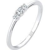 Elli PREMIUM ring verlovingsring diamant (0,07 ct.) zacht 925 zilver, 54 EU, zilver, Diamant