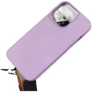 LAMTOR [Vloeibare siliconen hoes] voor iPhone 13 Pro Max beschermhoes [anti-kras Soft]/2023, met cameralensbescherming, stofdichte beschermhoes 6,7 inch - paars
