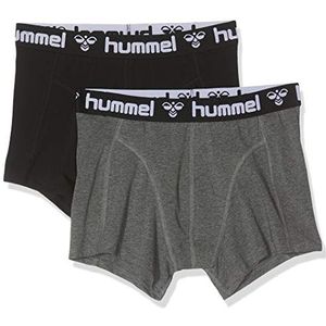 HUMMEL Mannelijk HMLMARS 2-pack boxers, zwart/donkergrijs gemêleerd, XL