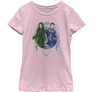 Marvel The Eternals Sersi Ikaris Duo T-shirt voor meisjes, Roze, XS