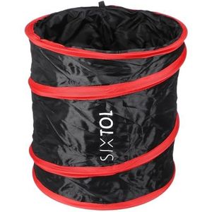 SIXTOL Car Trash 2 auto-afvalemmer, opvouwbaar, met klittenbandsluiting, voor droog afval, zwart-rood