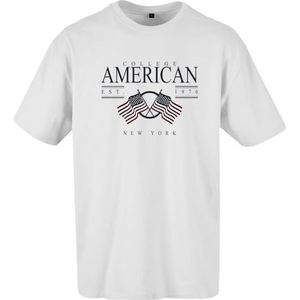 AMERICAN COLLEGE USA American College T-shirt met korte mouwen, uniseks, kinderen, Wit, 6 Jaar