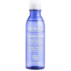 Melvita, Bouquet Floral Détox Tweefasig biologische waterdichte oogmake-up remover, 100 ml, verwijdert waterdichte make-up, hydrateert en kalmeert – ideaal voor gevoelige ogen