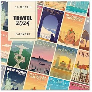Grupo Erik Kalender 2024 Travel - Wandkalender 12 Maanden - Broschürenkalender 2024 30x30 cm - Fsc-gecertificeerde wandkalender - +Bonus 4 maanden