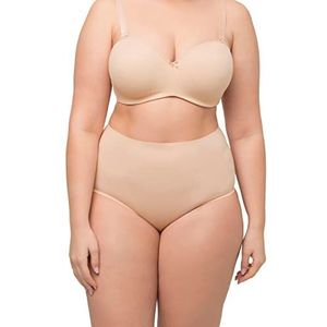 Ulla Popken Dames korsetbroek, bodyforming-inzetstuk, hoge taille, shapewear, ondergoed, champagne, 50-52