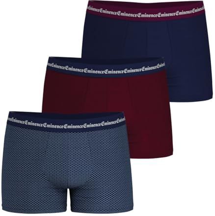 Eminence - Business Print - Boxershorts - Violet, Marine, Bordeaux - Katoen - Set van 3