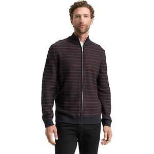 TOM TAILOR Gebreid vest  marine / bruin