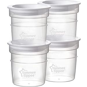 Tommee Tippee Closer to Nature Breast Milk Storage Pots with Lids, 60ml, Suitable for Fridge and Freezer, Pack of 4