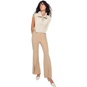 Trendyol Damesbroek met normale taille, mink, W36, Mink, 36