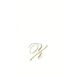 Caspari ""Signature Gold Initial Z"" Papier Linnen Gasthanddoeken, Witte Parel, Pack van 24