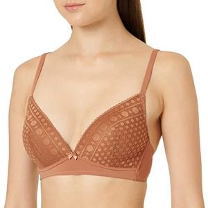 ESPRIT Modern Lace Par Wireless Padded gevoerde beha voor dames, bruin (cinnamon), 75C