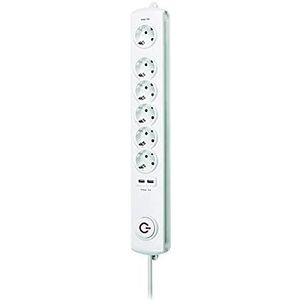 Simon Brico meervoudige socket, 6 stopcontacten + 2 USB, 2 A