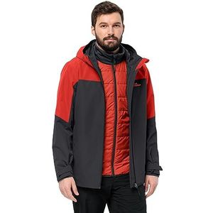 Jack Wolfskin Glaabach 3-in-1 jas, Strong Red, M heren, Sterk rood, M