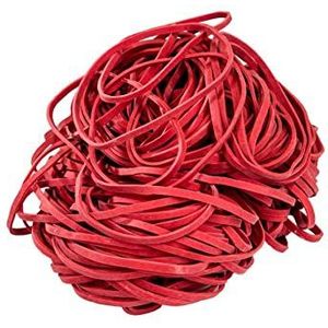 D.RECT Elastieken rubberen ring banden voor huishouden, werk, kantoor, herbruikbaar, duurzaam, stabiel, zak van 1 kg, rood