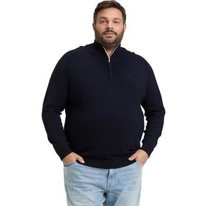 TOM TAILOR Plussize herentrui, 13160 - Knitted Navy Melange, 4XL Grote maten
