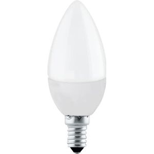 EGLO LED lamp E14, Edison kaars gloeilamp, 5 Watt (40w equivalent), 470 Lumen, lichtbron warm wit, opaal glas, 2700 Kelvin, C37, Ø 3,7 cm