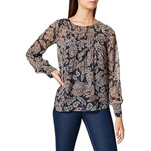 ESPRIT Gerecycled: chiffon-blouse met paisley-print, 403/Navy 4, 30 NL