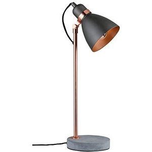 Paulmann 79624 Neordic Orm tafellamp max. 1 x 20 W tafellamp voor E27 lampen bedlampje grijs/koper mat 230 V metaal/beton zonder lamp