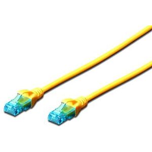 DIGITUS LAN kabel Cat 5e - 3m - CCA netwerkkabel met RJ45 - U/UTP niet afgeschermd - compatibel met Cat-6 & Cat-5 - geel