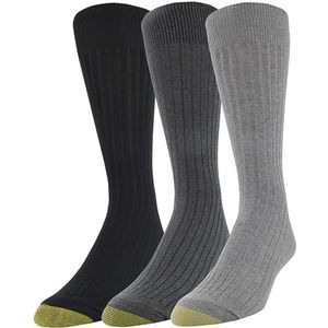 Gold Toe Heren Classic Canterbury Crew Sokken, 3-paar jurk, grijs Heather, One Size (Pack van 3)